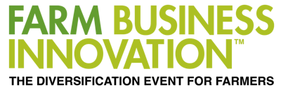 Green text with Farm Business Innovation written on a white backdrop.