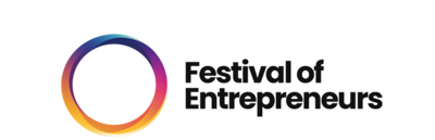 Festival ff Entrepreneurs written in black text next to a colourful circle.