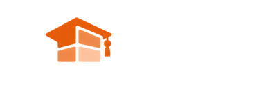 An orange Graduation cap next to white text displaying Education Estates.