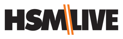 HSM LIVE Written in bold with two orange diagonal lines dividing the words.
