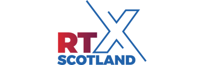 RT written in red while the X is large and covers the page with Scotland written underneath.