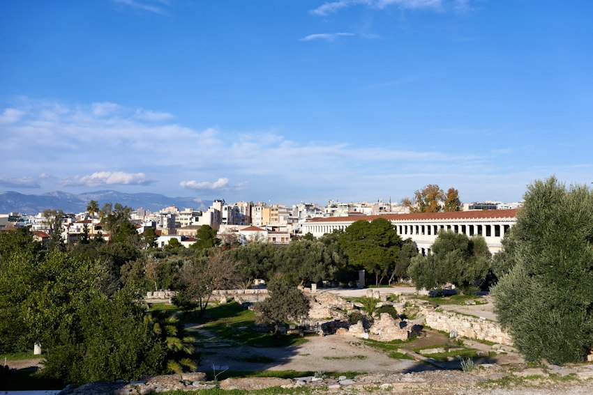 The restored Stoa of Attalos in the Ancient Agora of Athens