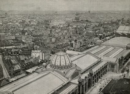Panoramic view of the 1889 Paris Exposition from the Eiffel Tower