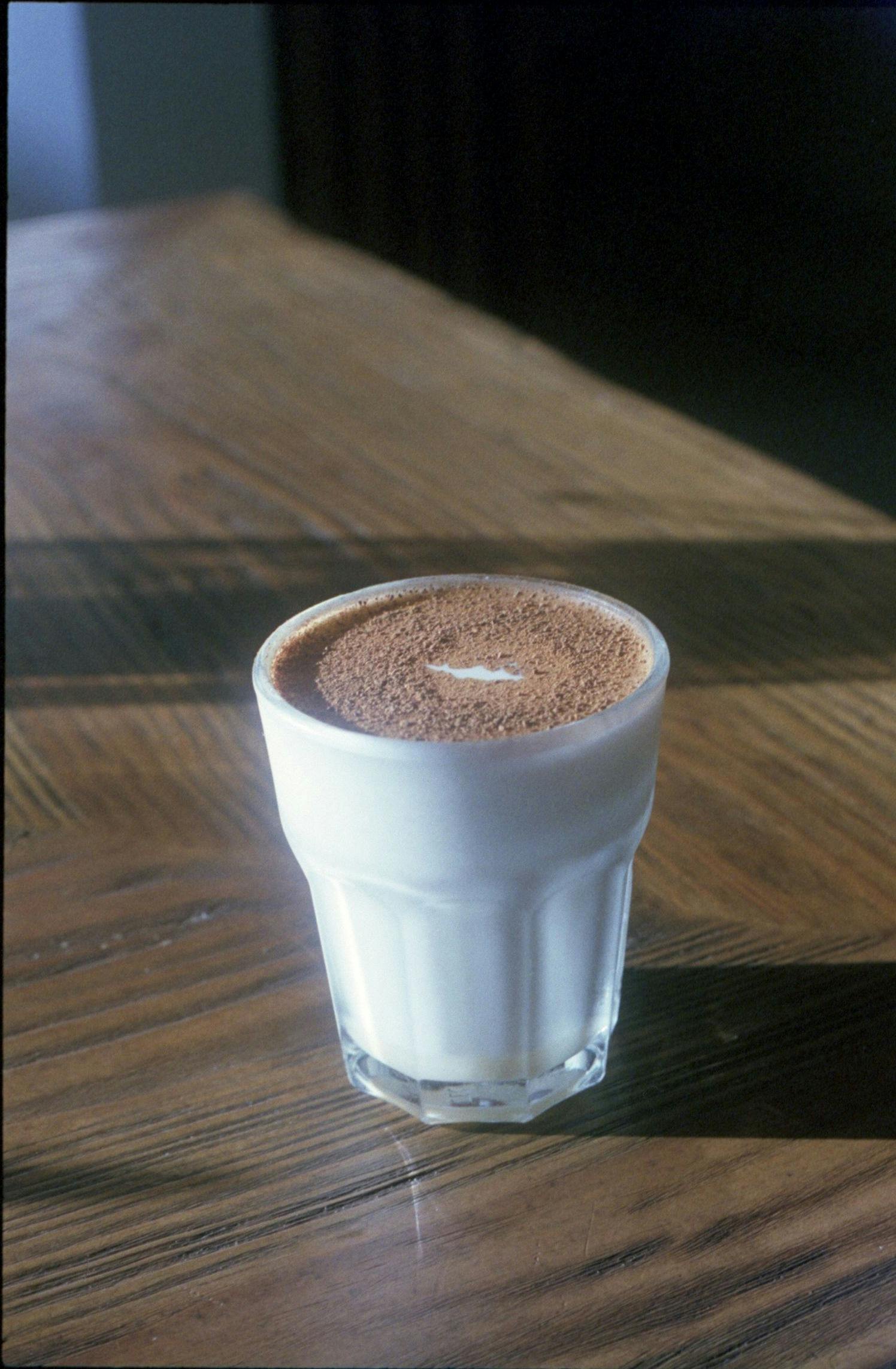 morning drink - cup of milk with cinnamon