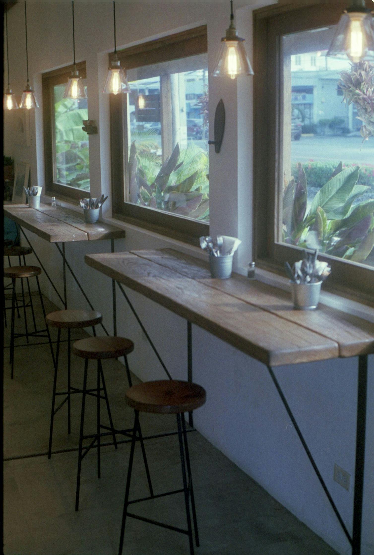 the lights that illuminate the tables that hang on the wall