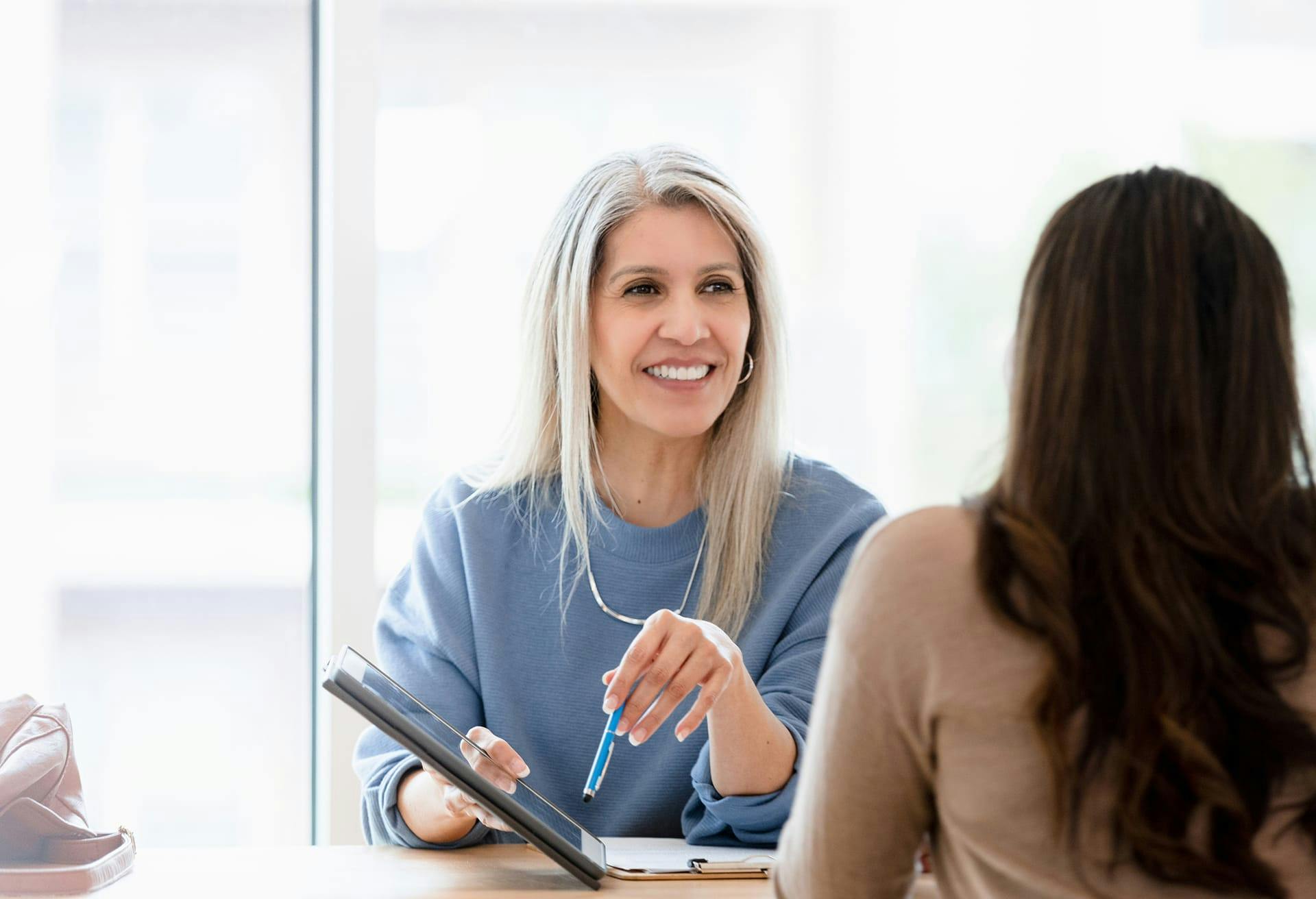 Two women in a meeting