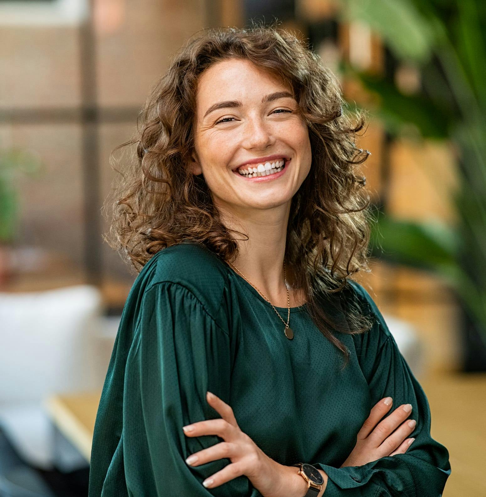 Woman smiling