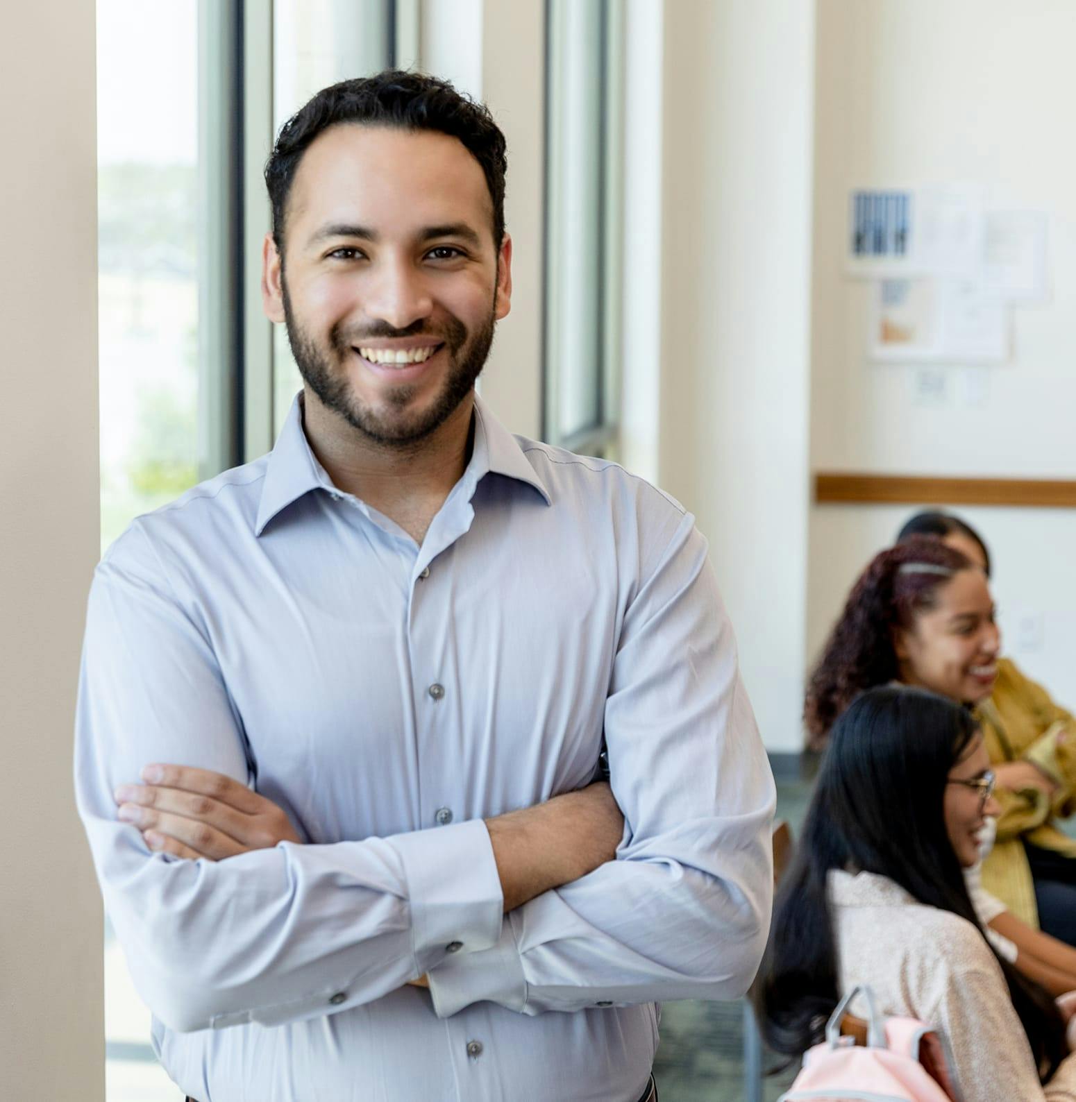 Man standing in waiting room