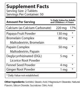 an ingredients label of a supplement label