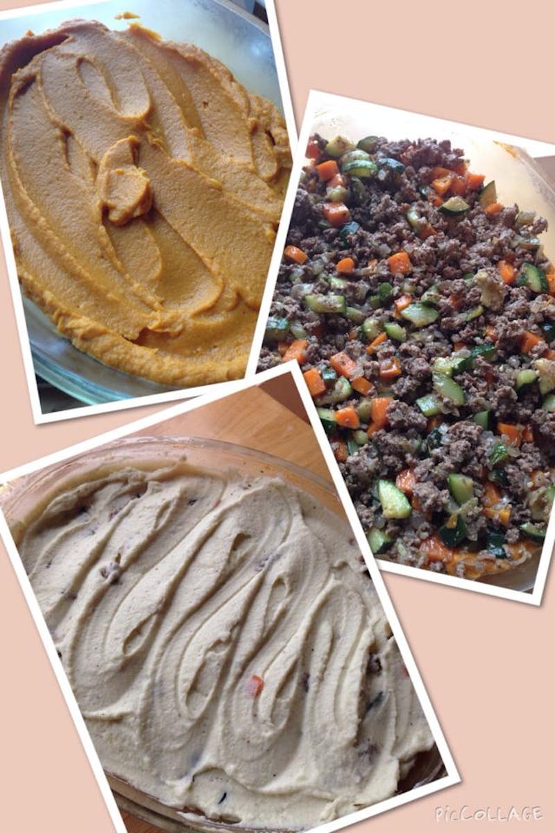 a close up of a plate of food with a pie and a bowl of food