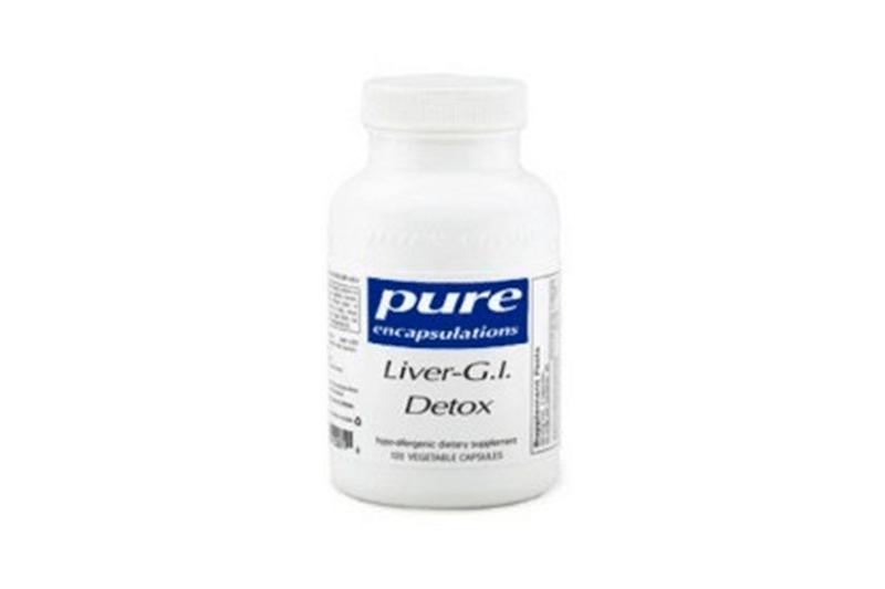 bottle of Pure liver GI detox dietary supplement