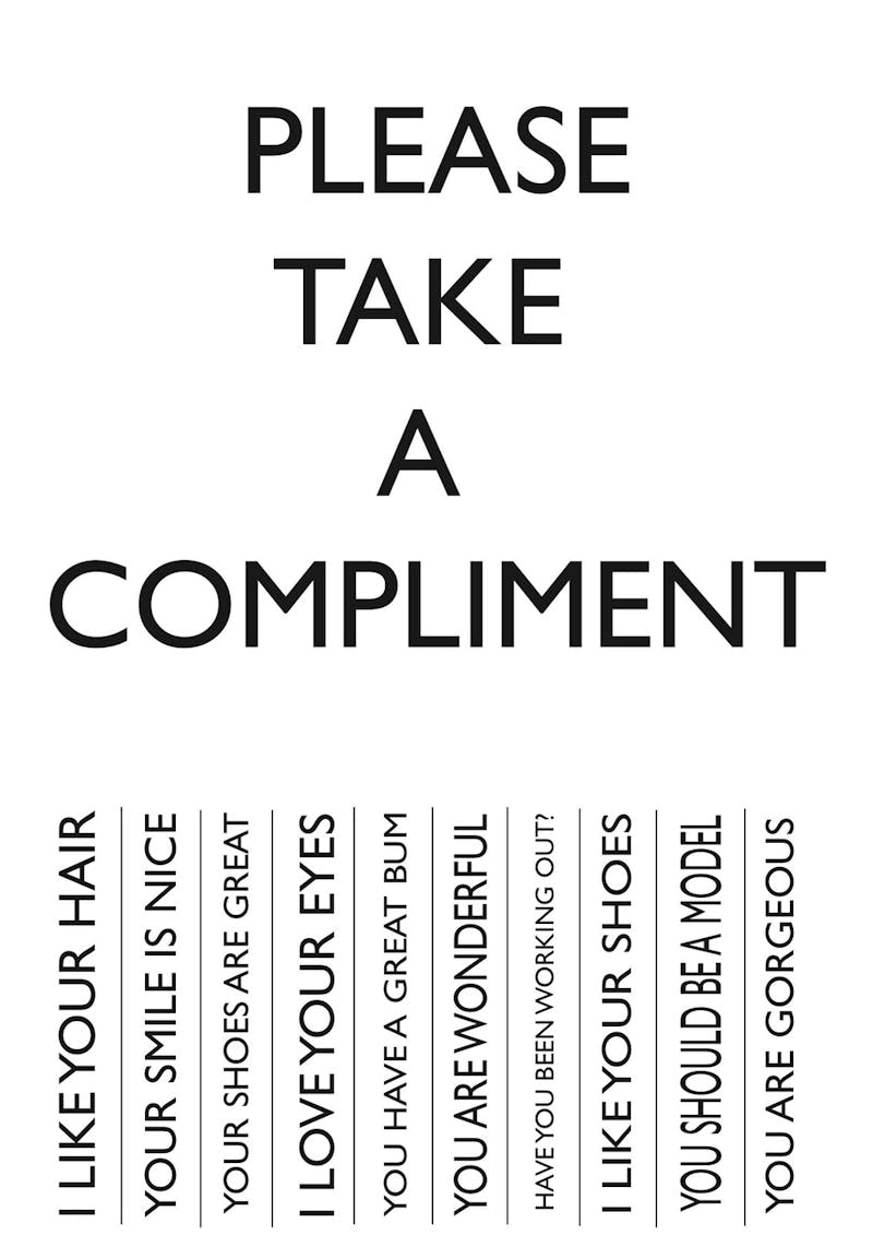 Please take a compliment text image
