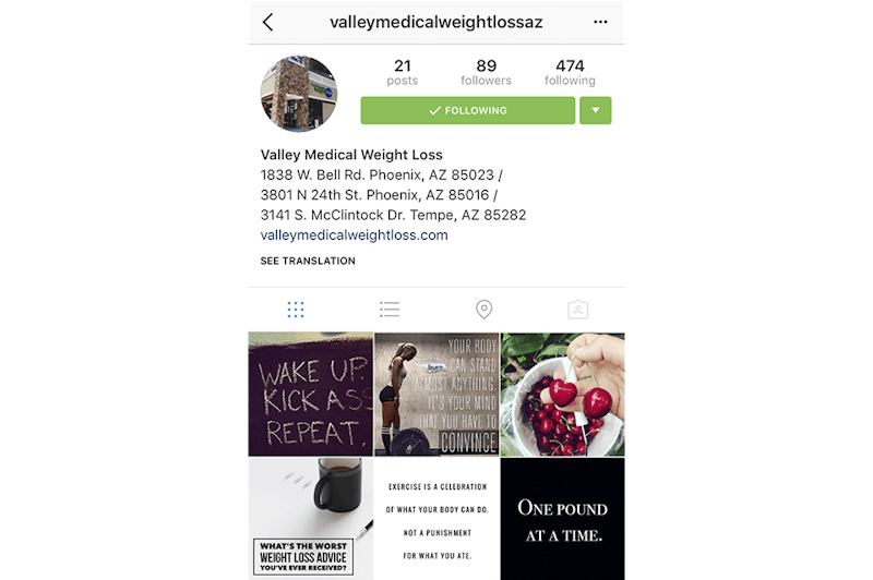 there is a photo of a Instagram social page