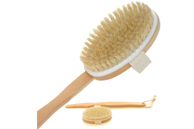 there is a body scrub brush on a white background