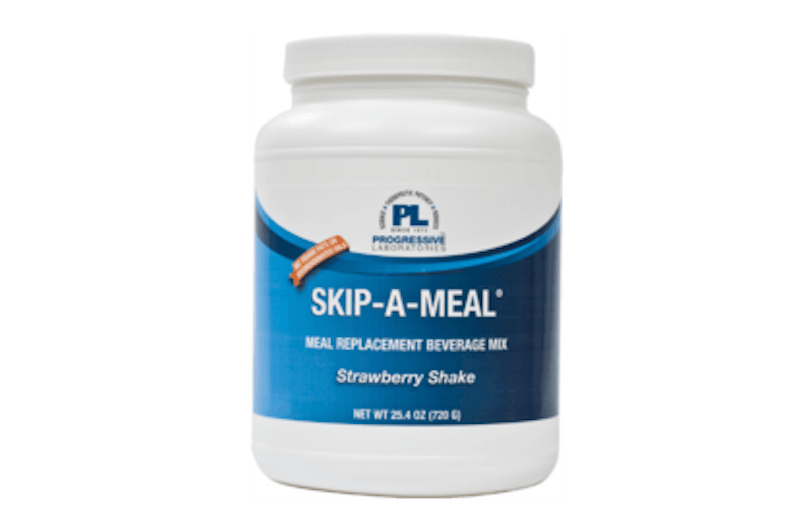 a close up of a bottle of strawberry protein mix powder