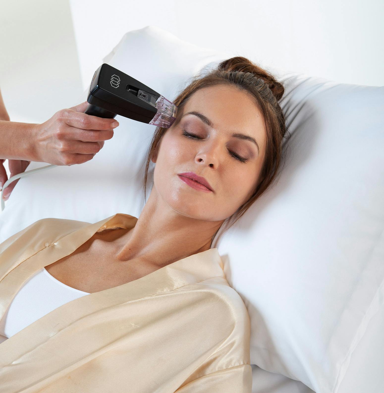 Woman getting treatment from a doctor