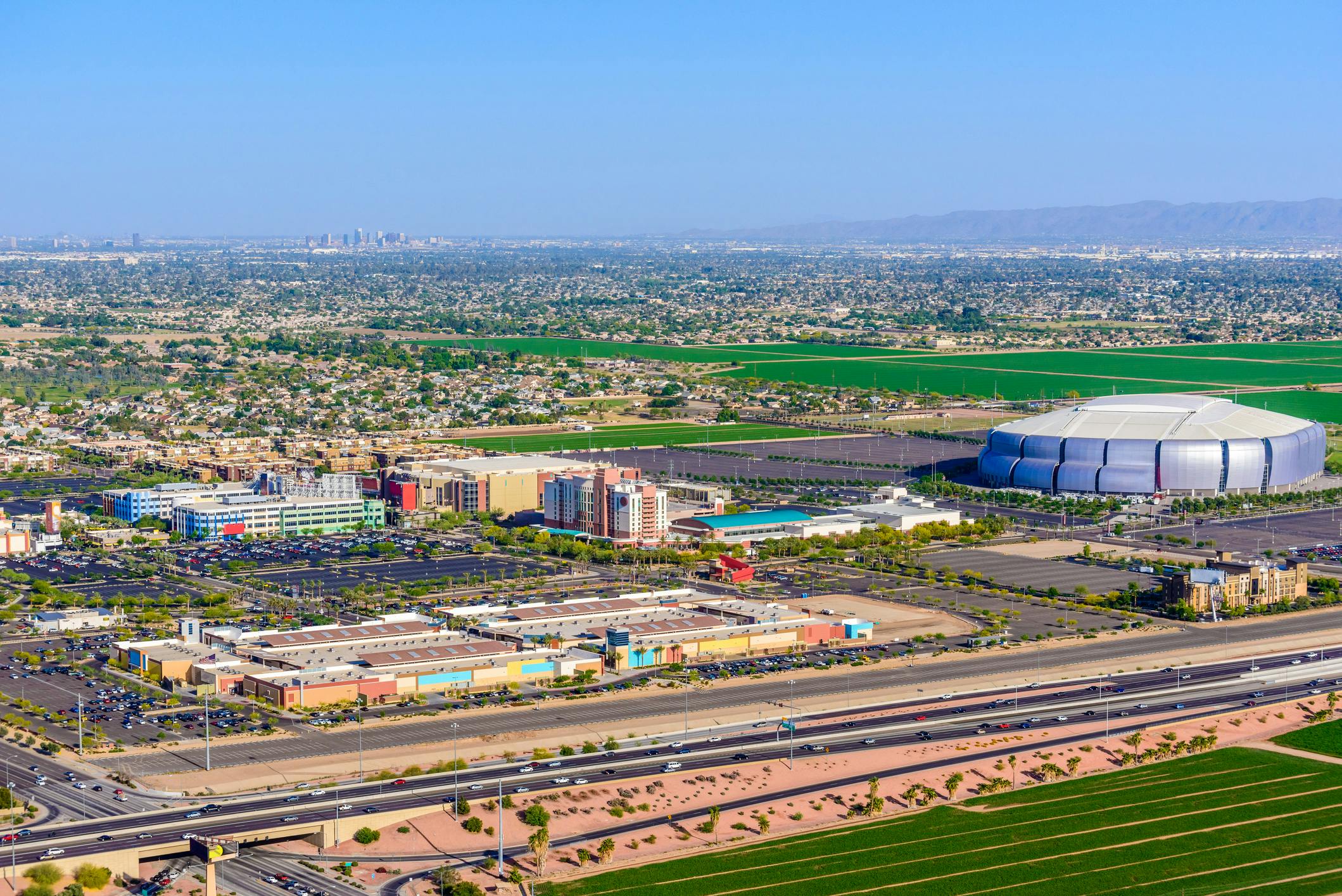 aerial view of Glendale, AZ