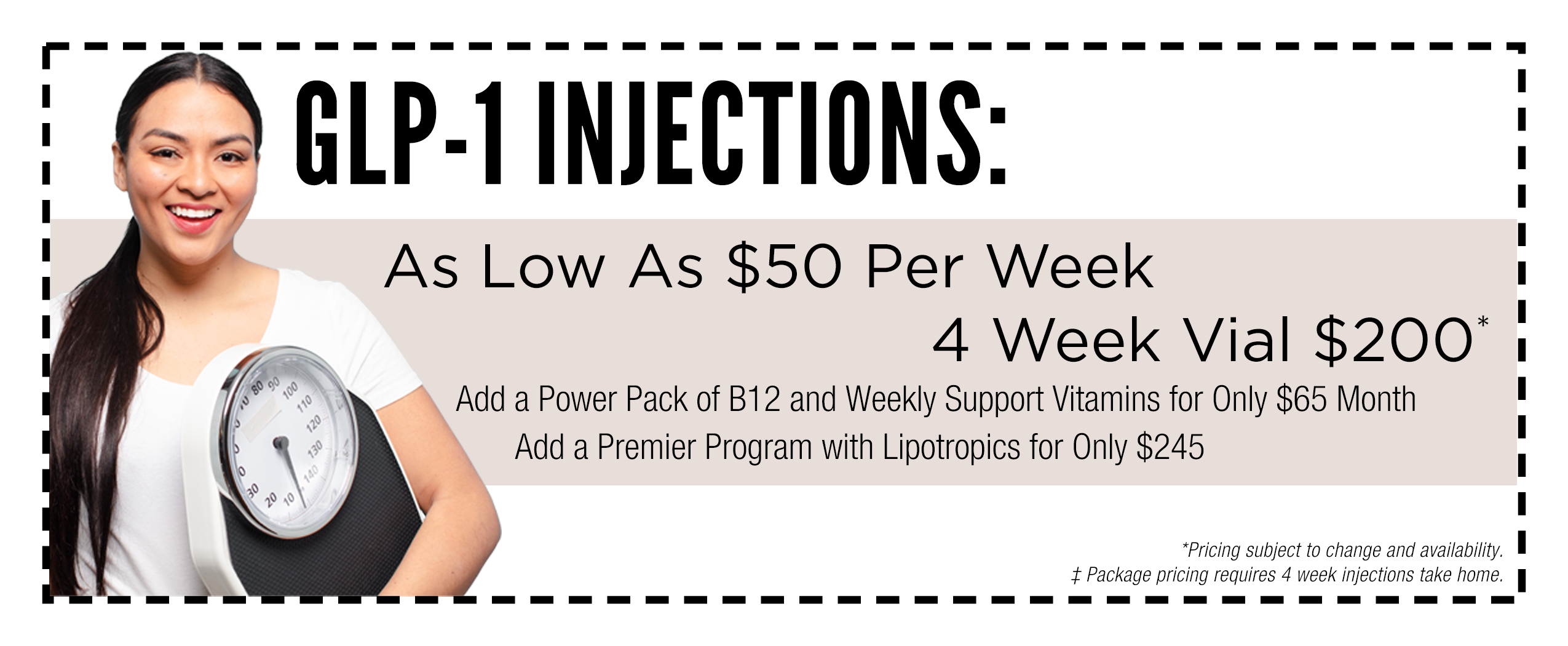 GLP-1 injections specials graphic