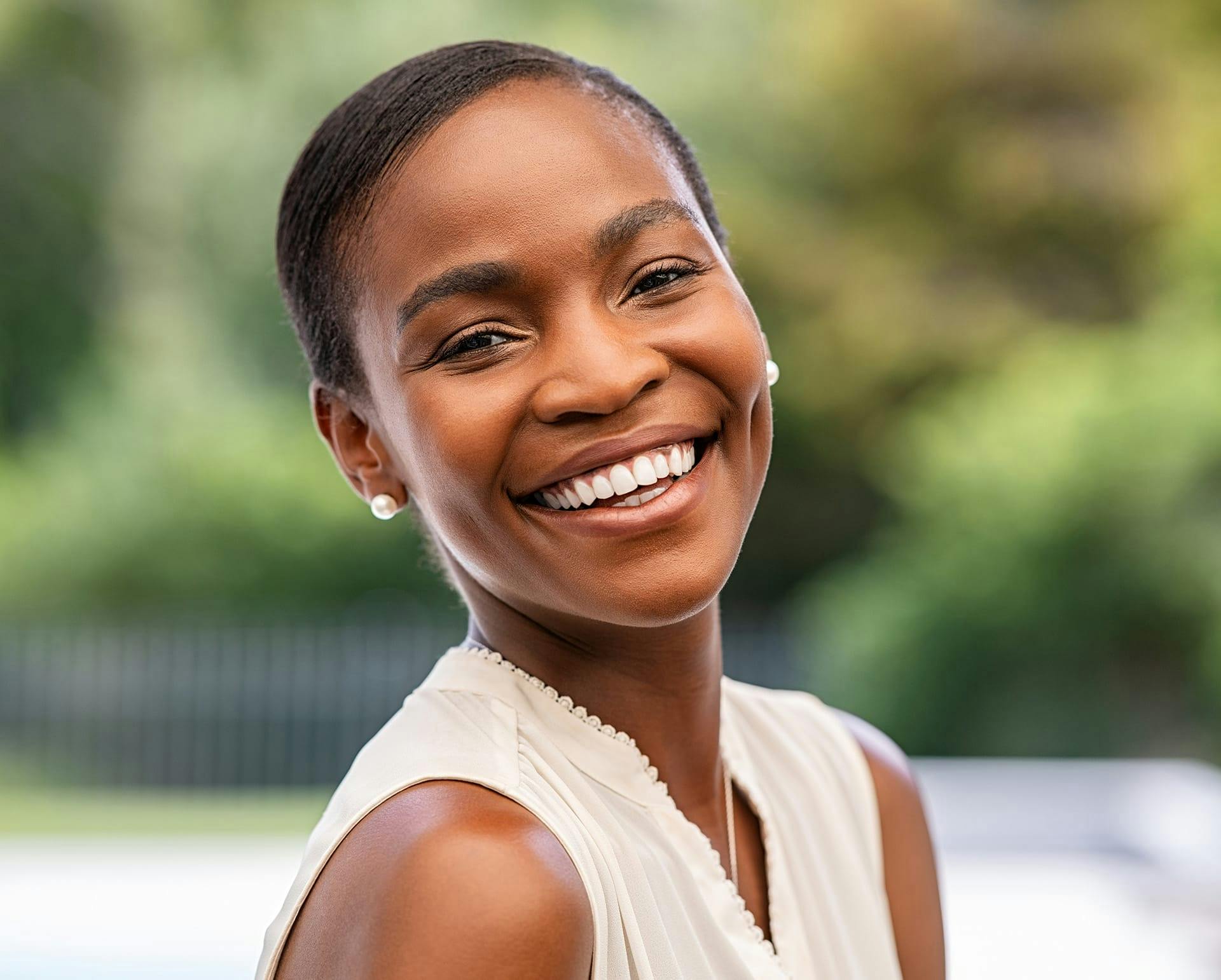 Woman smiling