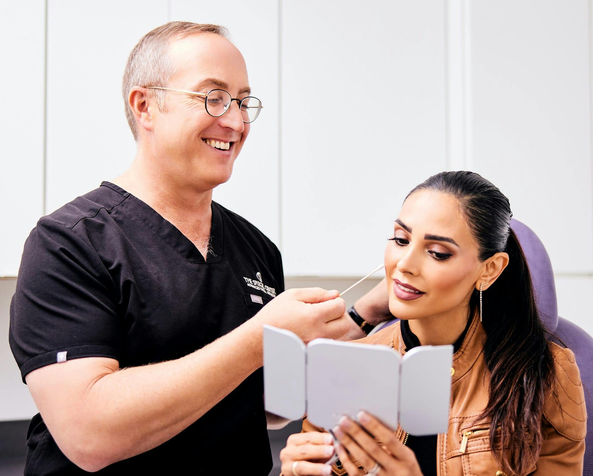 Dr. Jeffrey Spiegel having a consultation with patient