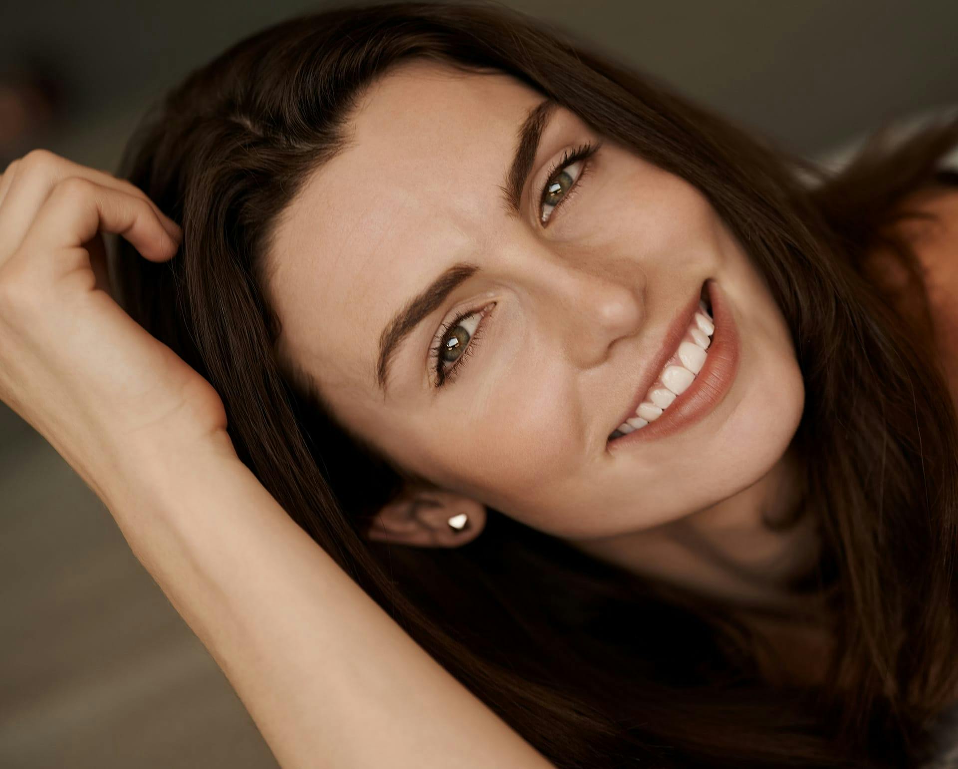 Brunette woman smiling