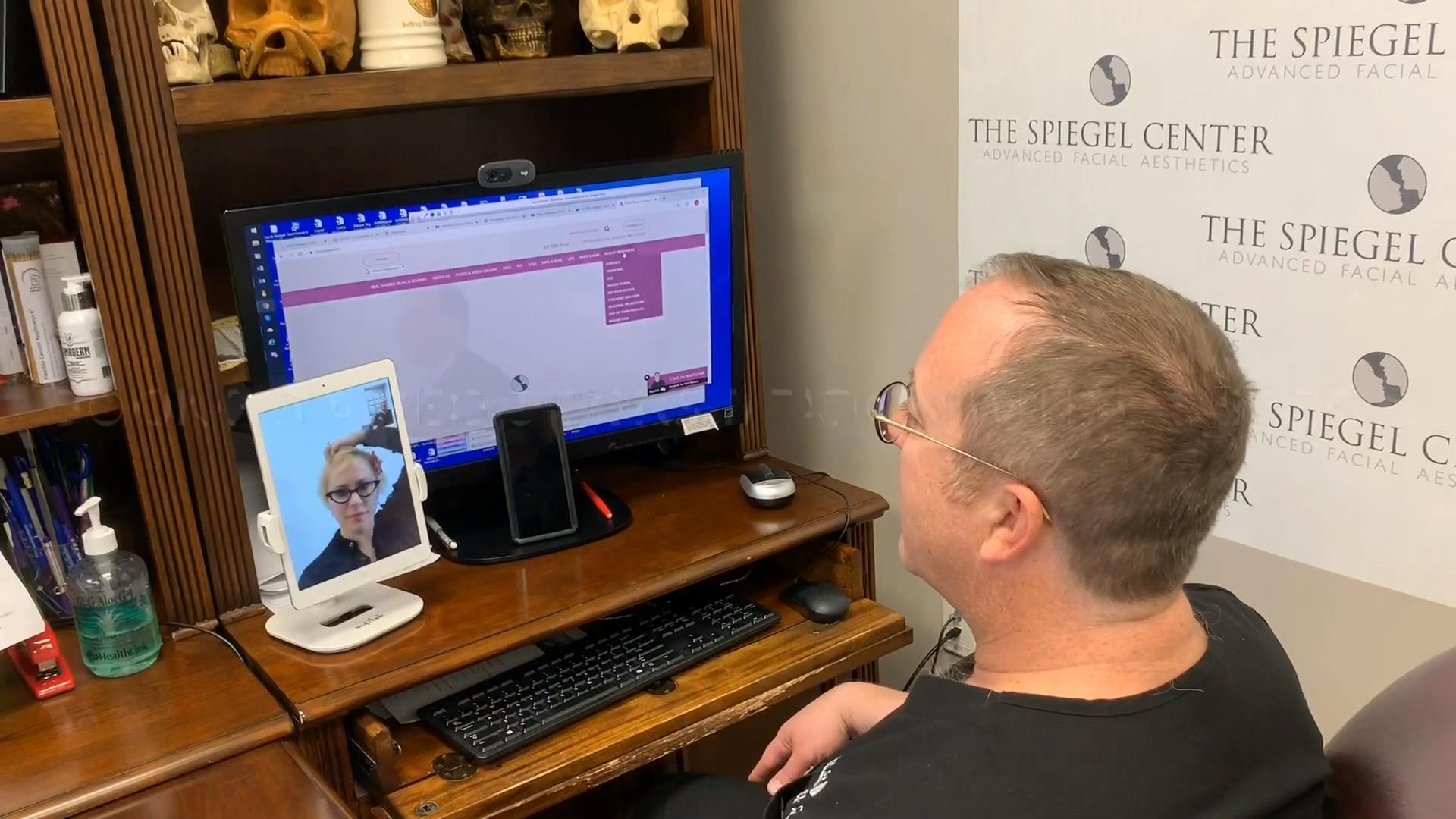 Dr. Jeffrey Spiegel having a virtual consultation