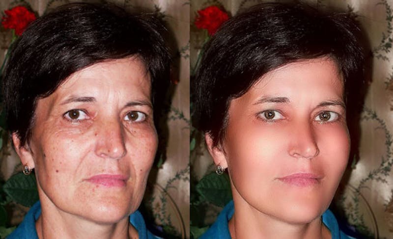 woman using a filter