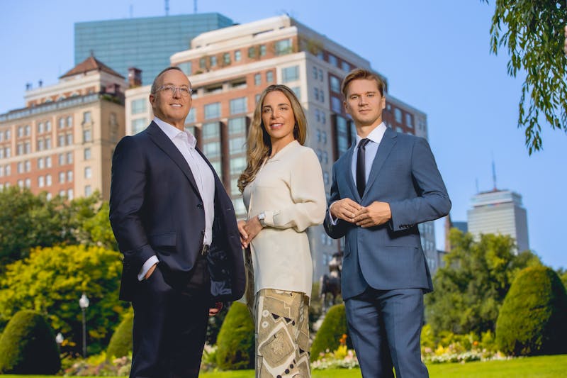 Dr. Spiegel, Dr. Onir and Dr. Tower standing outside in Boston