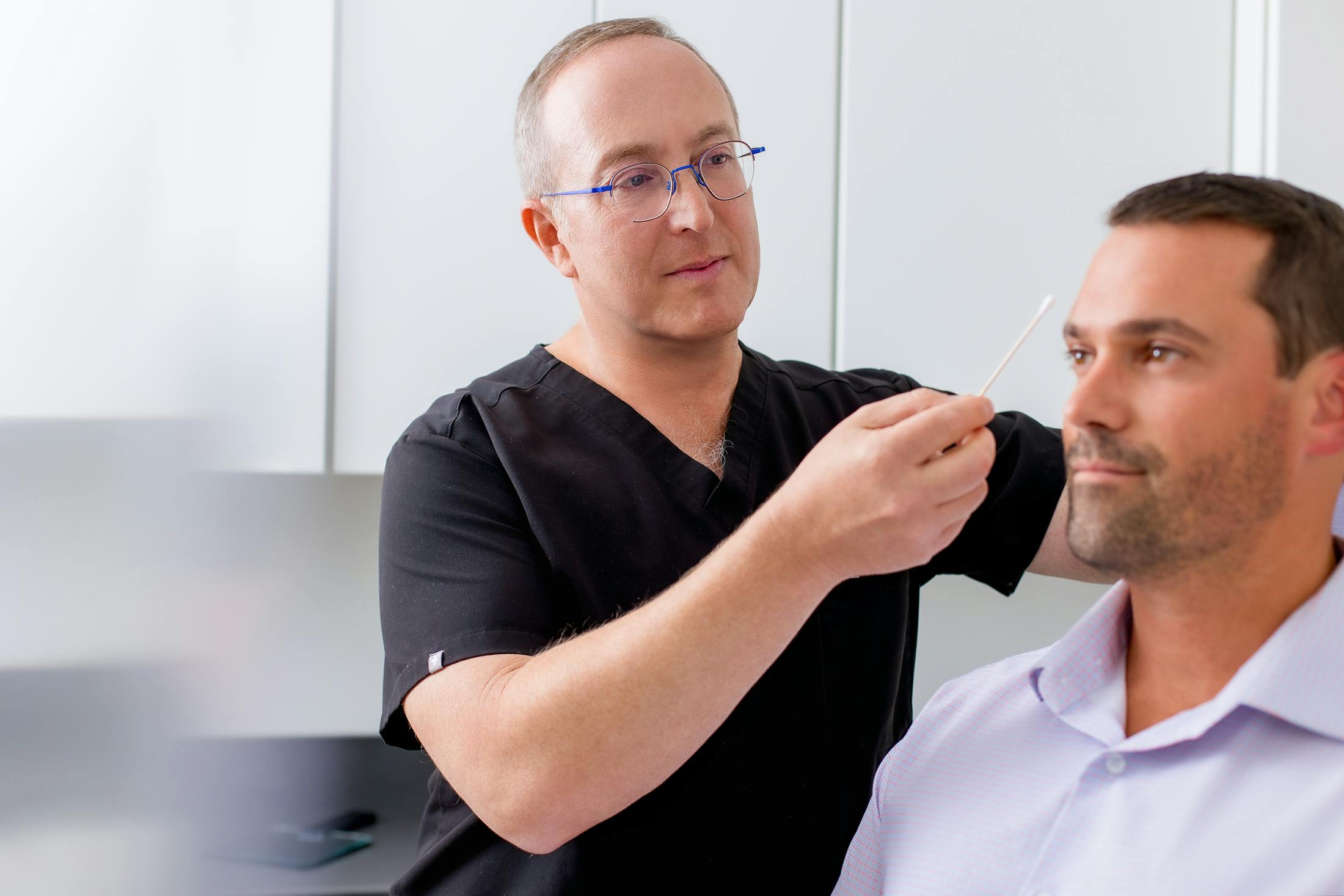 Dr. Spiegel with male patient