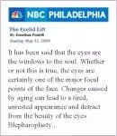 Dr. Pontell article about blepharoplasty or eyelid lift surgery on the NBC Philadelphia website.