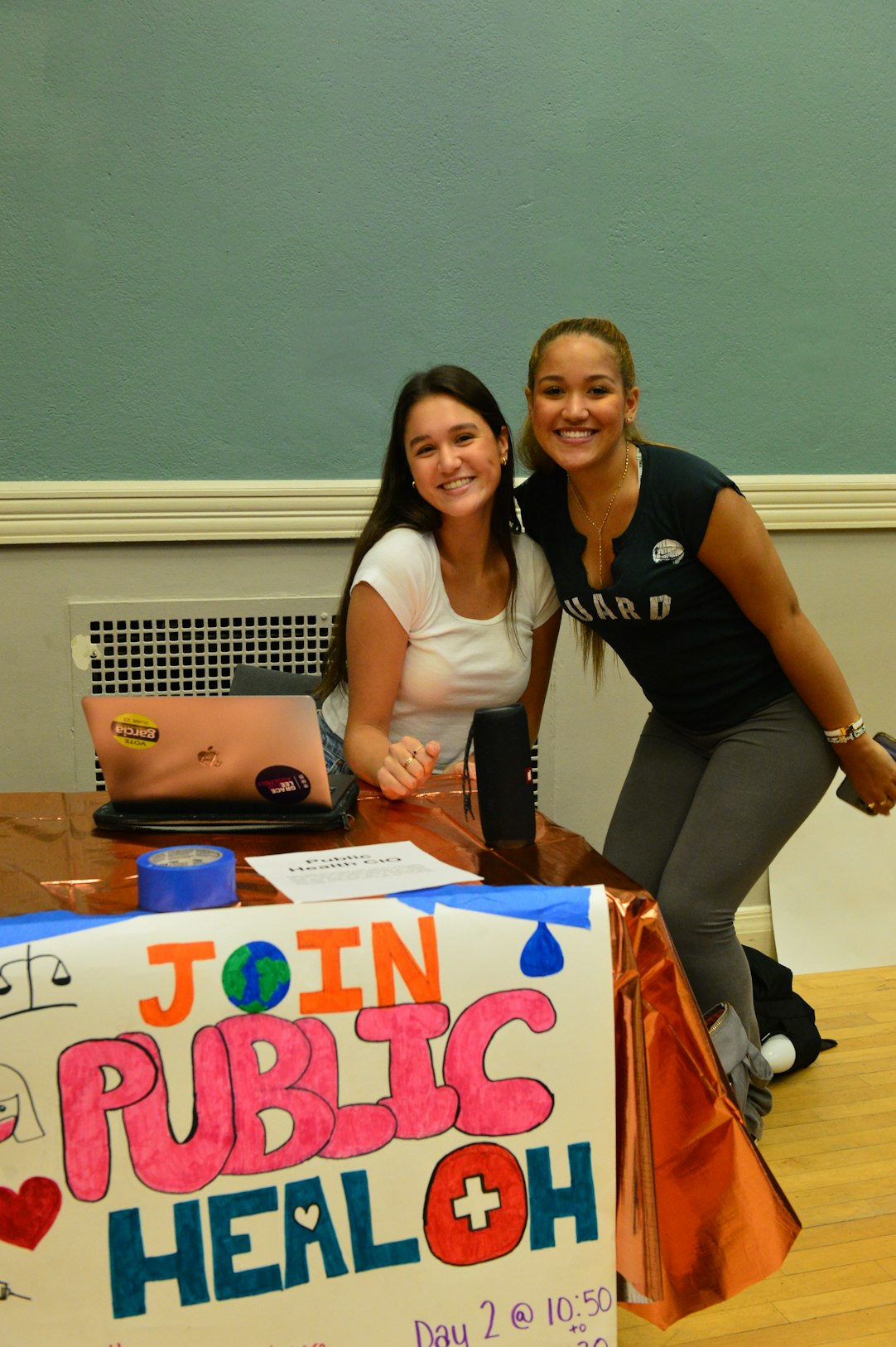 Members of the Public Health Club participating in the Club Fair for Upper School students