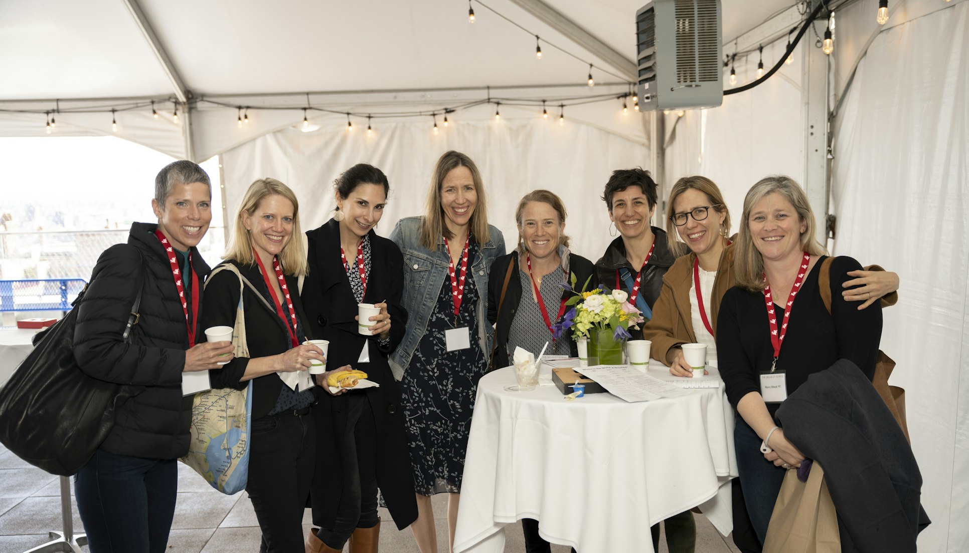 A gathering of alumnae during a reunion cocktail party