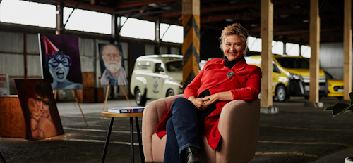 Kylie Eastley in chair