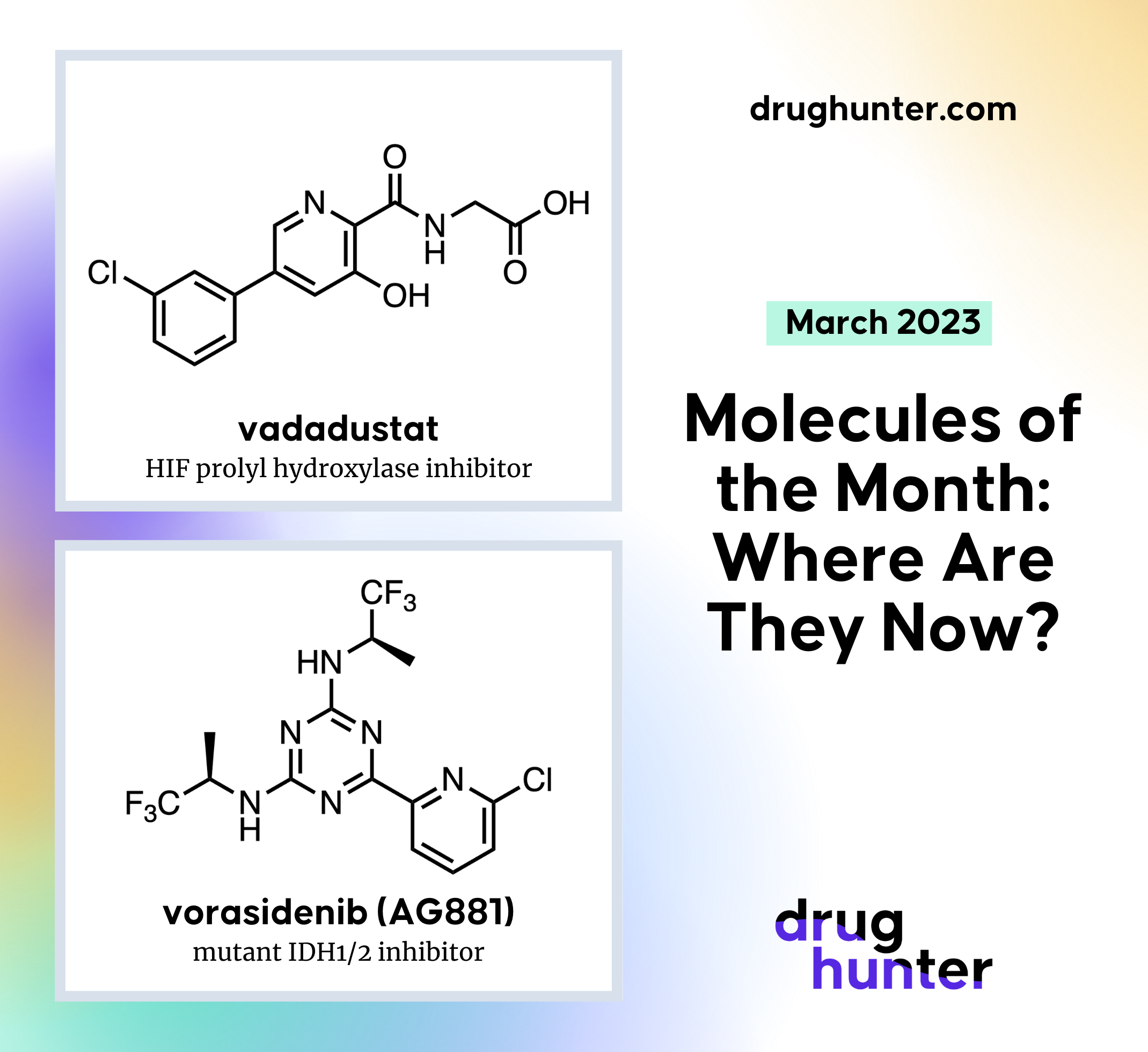 molecules of the month: where are they now? vadadustat, vorasedinib||||