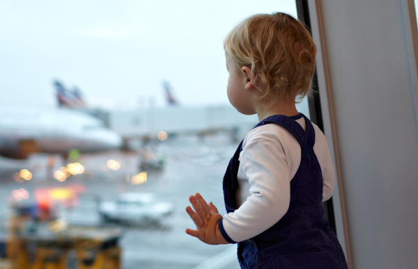 Image of toddler at airport