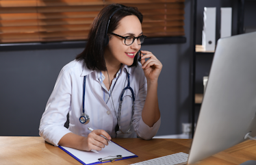 Doctor on phone