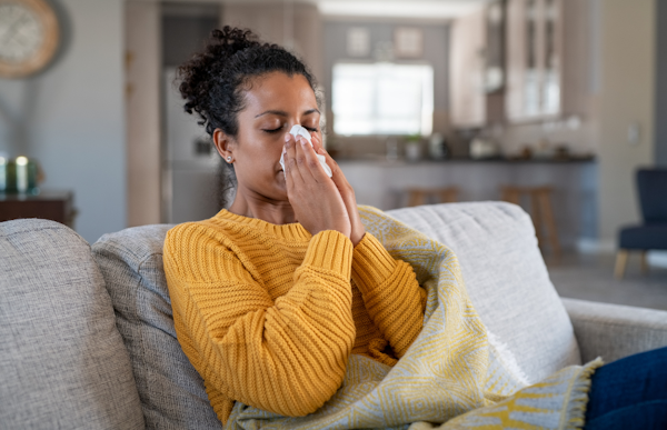 woman home sick