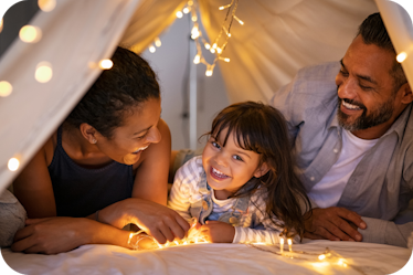 young family smiling