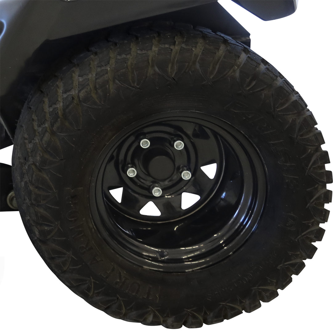 Zero-turn mower large rear tire