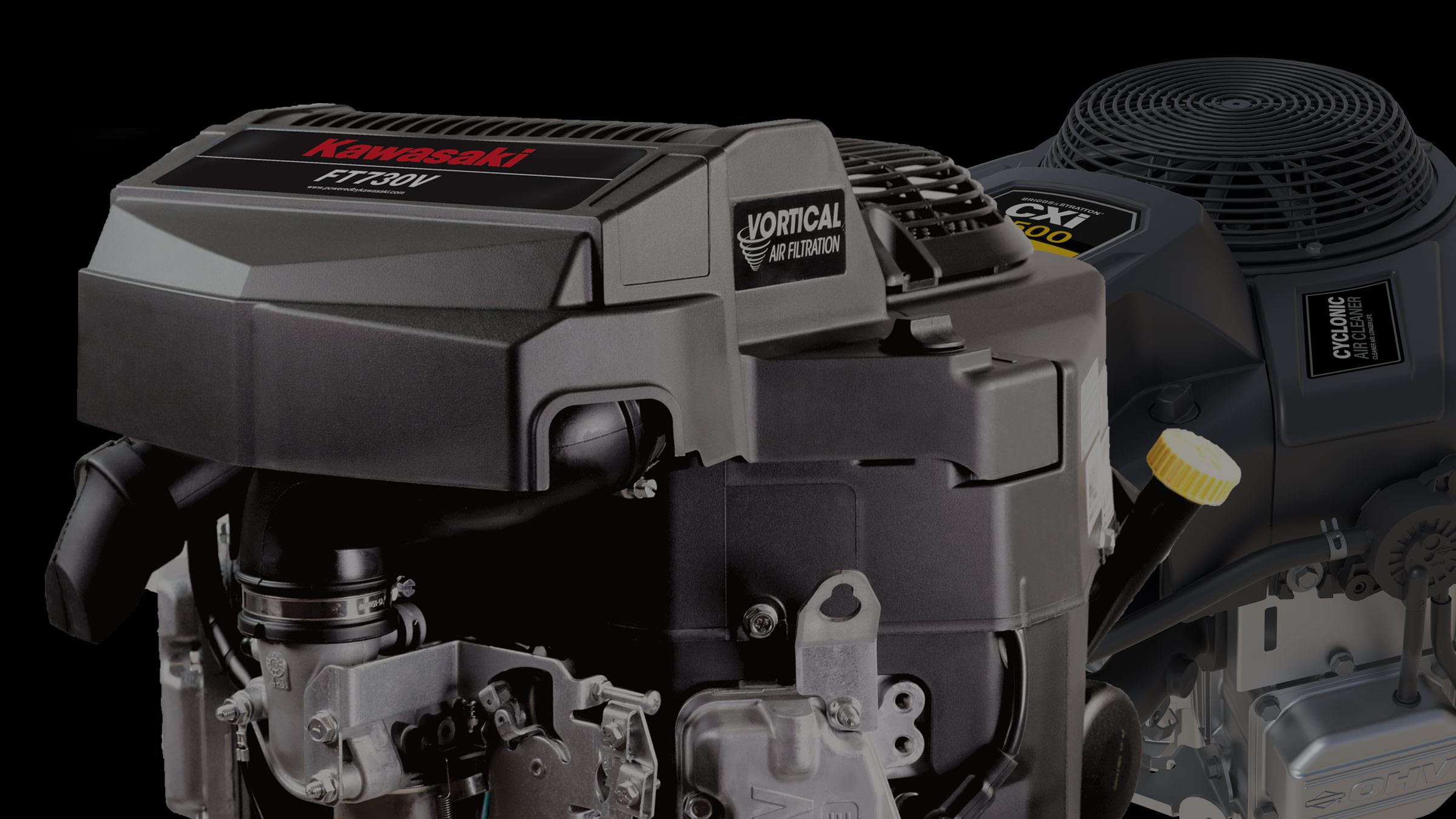 Zero-turn lawn mower Kawasaki and Briggs engines