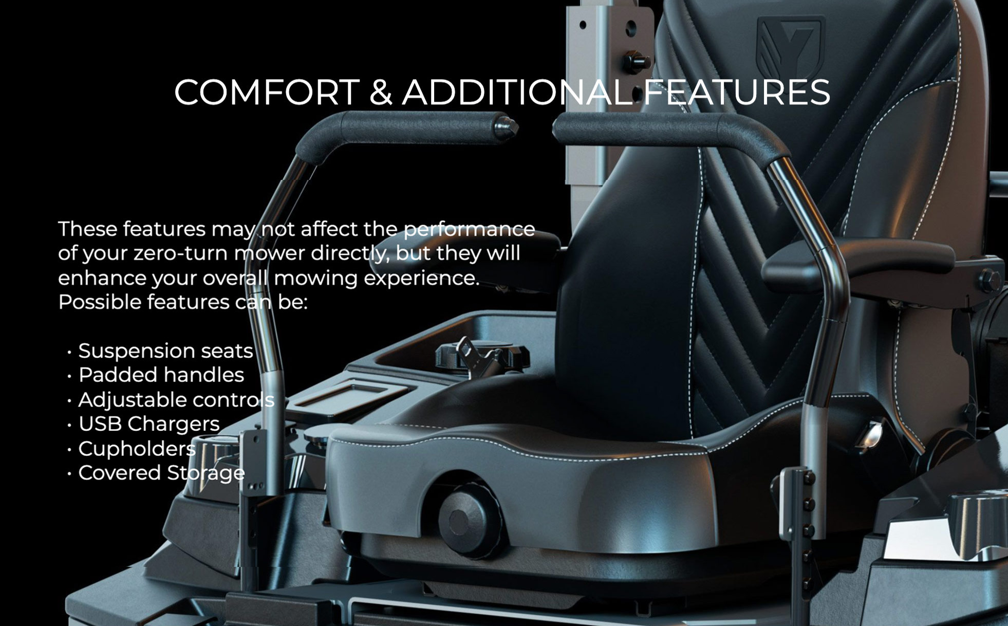 Zero-turn mower features and comfort
