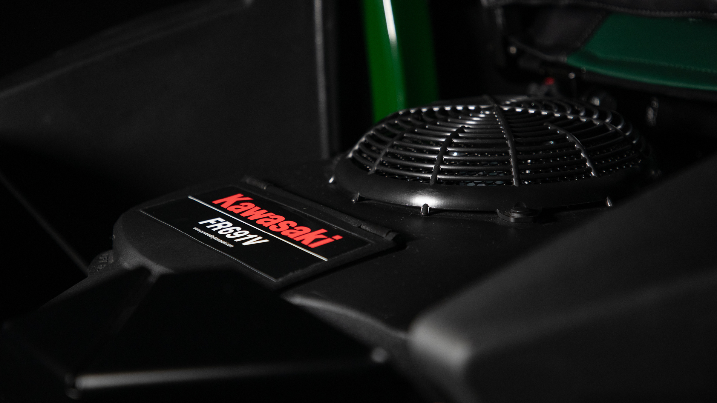 Zero-turn riding lawn mower Kawasaki engines