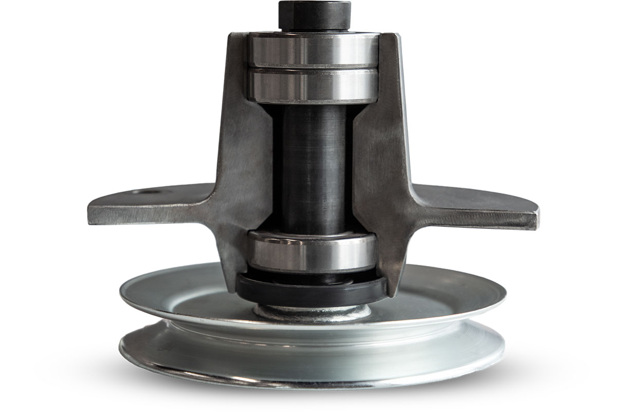 Yakta mower spindle closeup