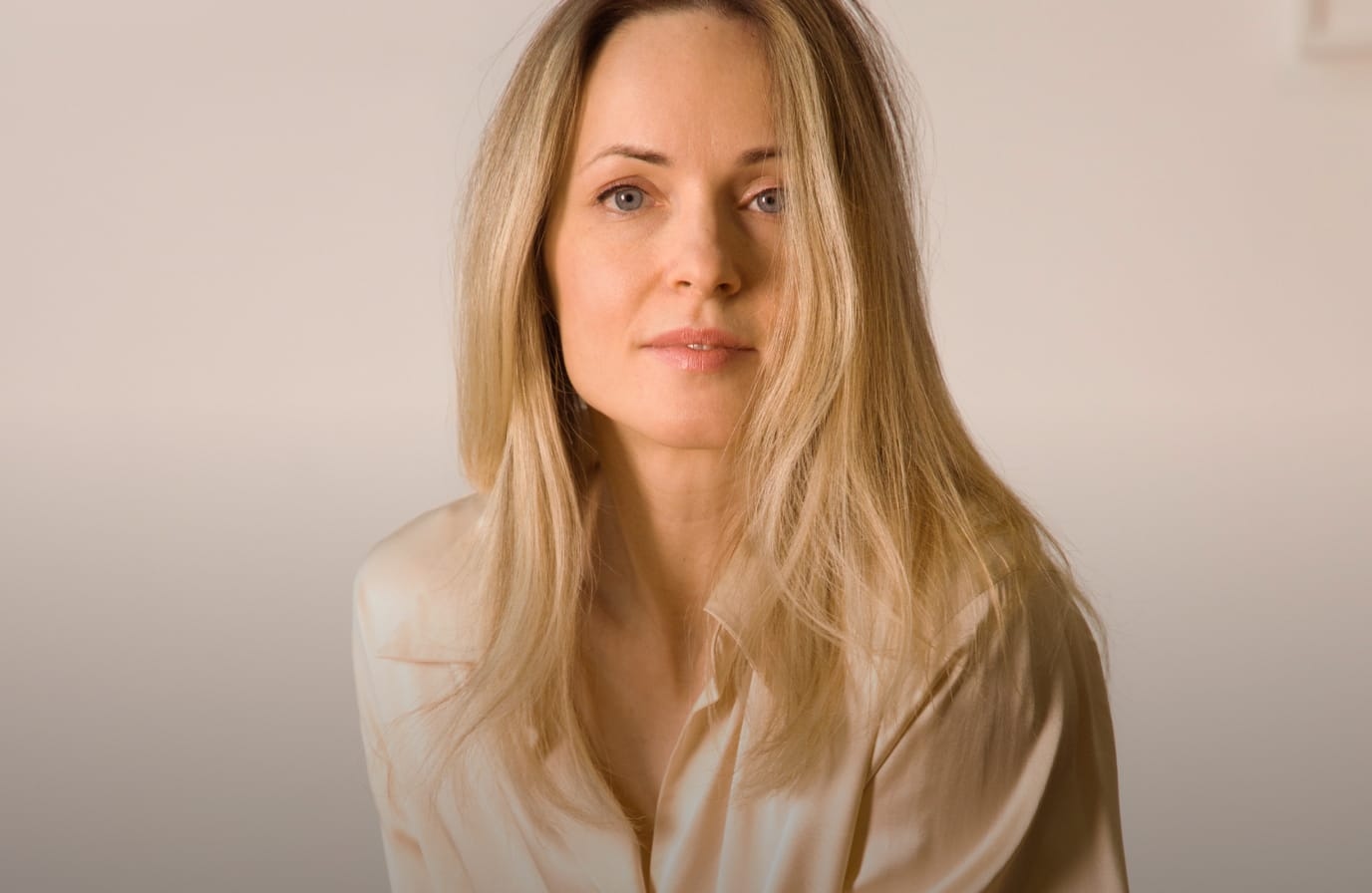 Beautiful woman wearing silky top