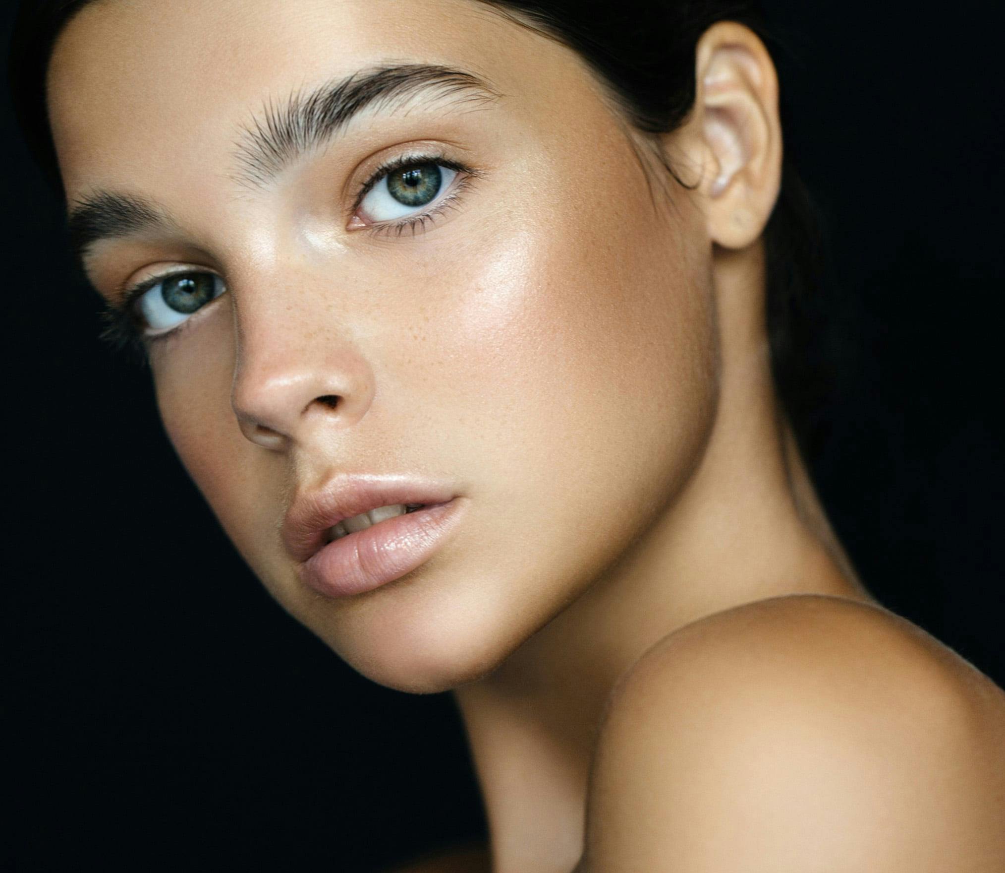 close up of woman's face