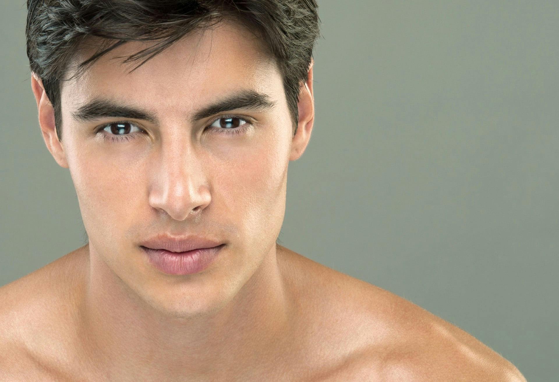 Handsome man with clean shaven face