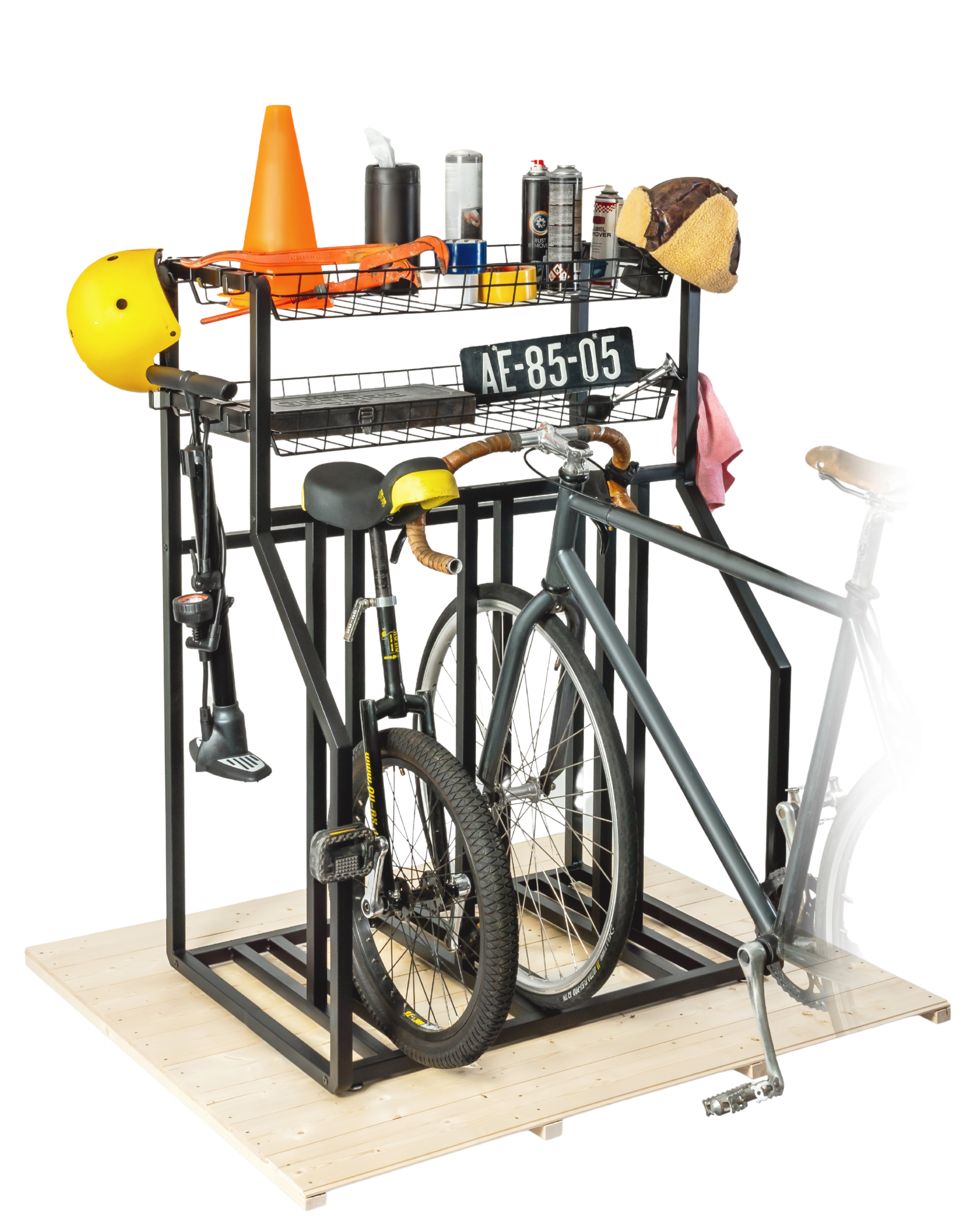 Fahrradständer mit Ablage