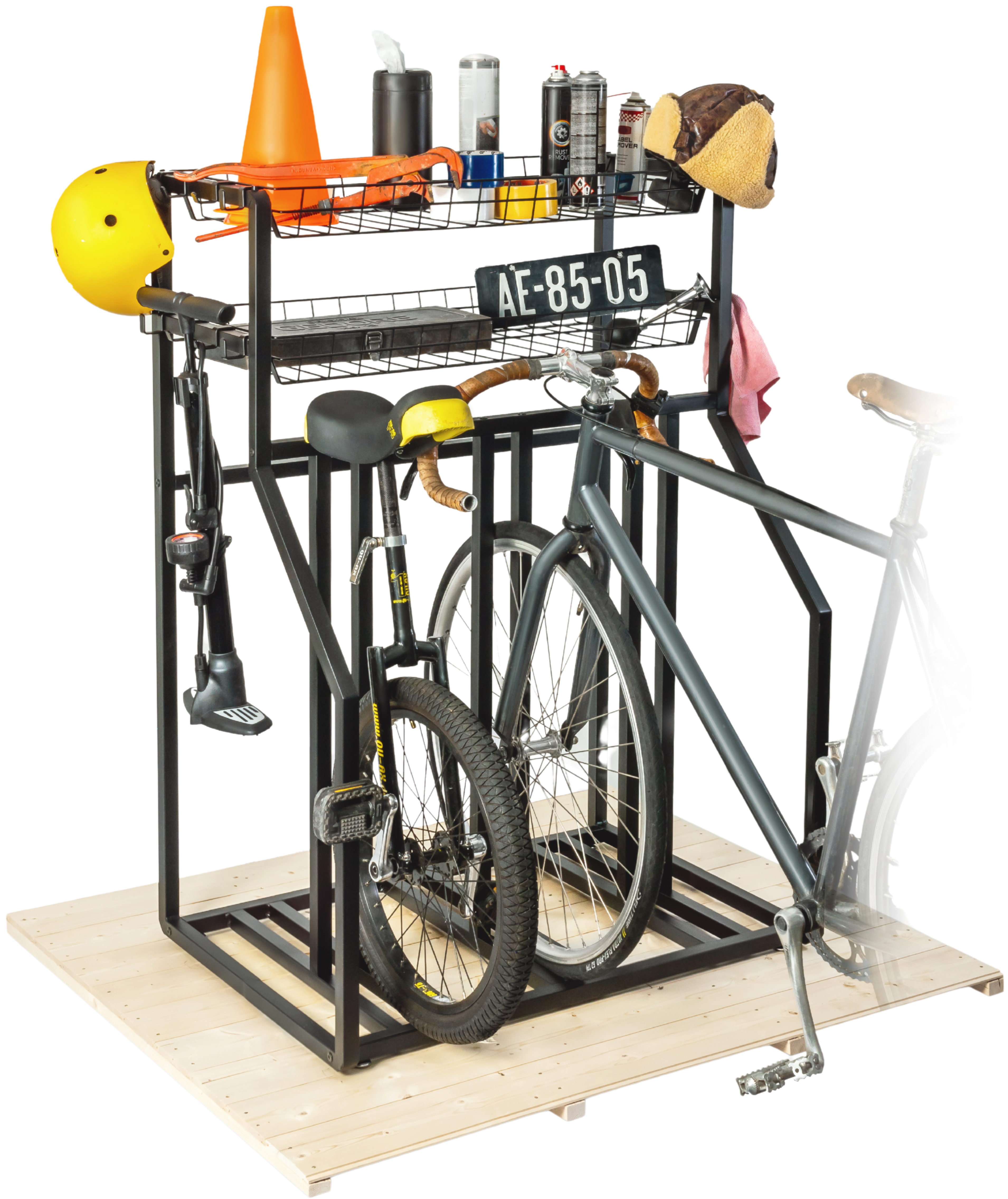 Fahrradständer mit Ablage