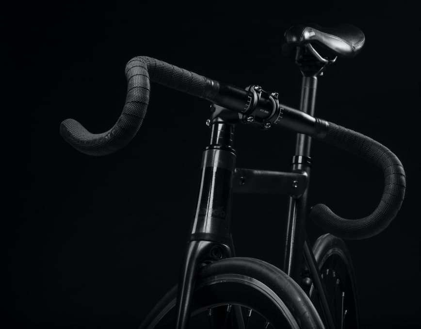 Black and White Photo of Bike Handlebar - Classic Design and Detail