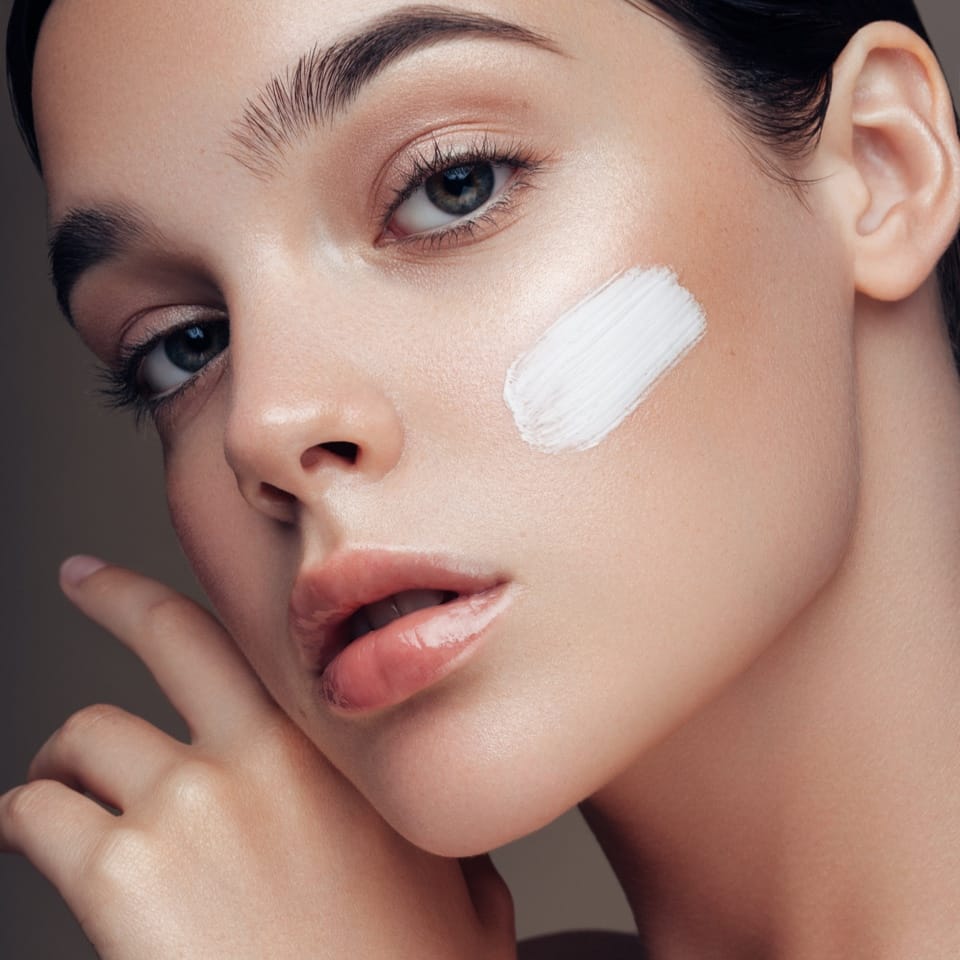 Woman wearing skincare